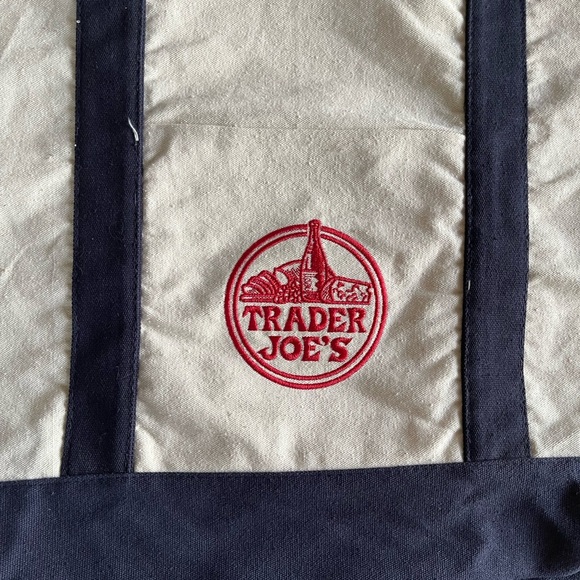 Trader Joe's Canvas Tote with Red Logo - Picture 2 of 2